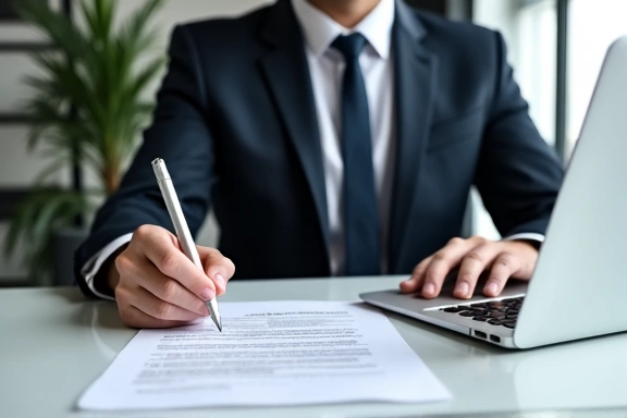 Professional notary at work