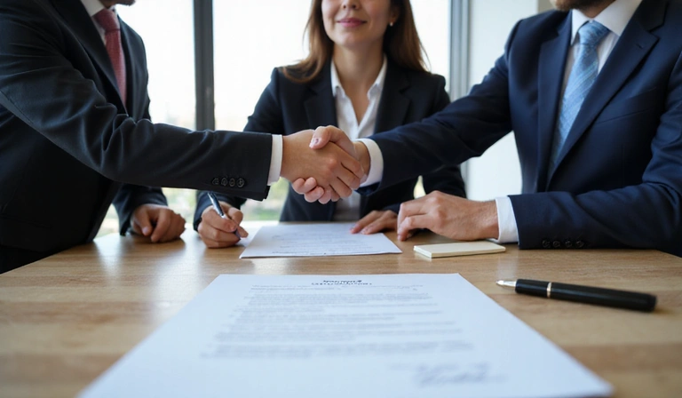Business contract signing