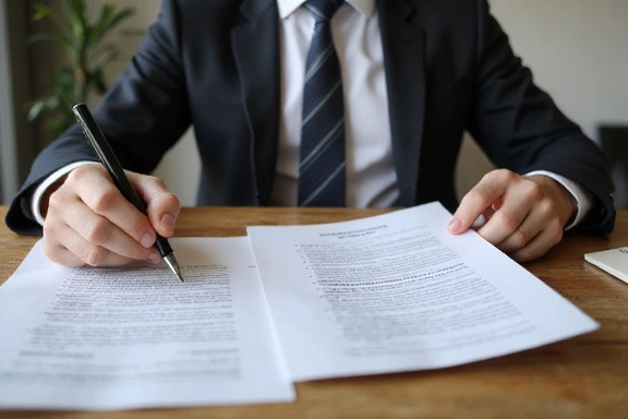 Professional notary at work