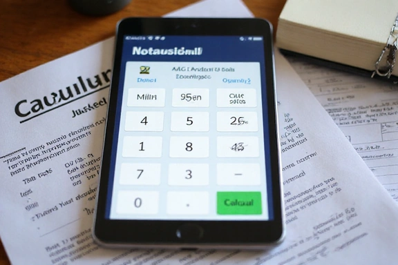 Calculator showing notary service costs