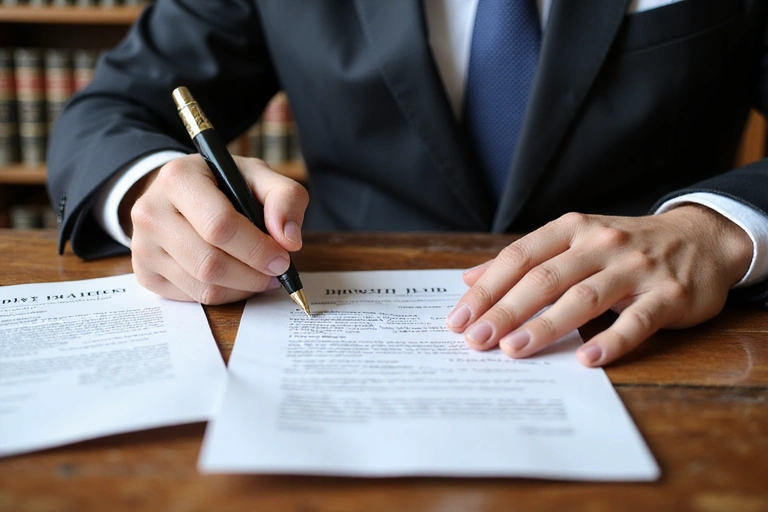 Notary public signing documents